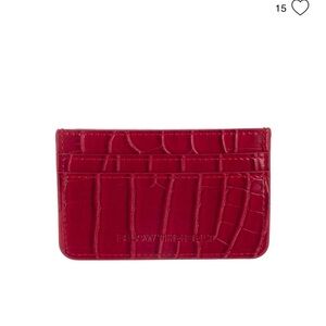 B-LOW THE BELT Red Croc Embossed Card Holder NWOT